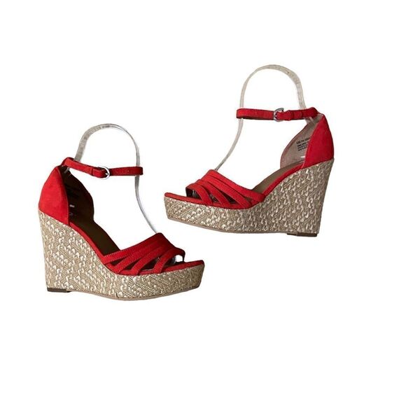 BP ~ Red Strappy Espadrilles ~ size 6 - Picture 8 of 15